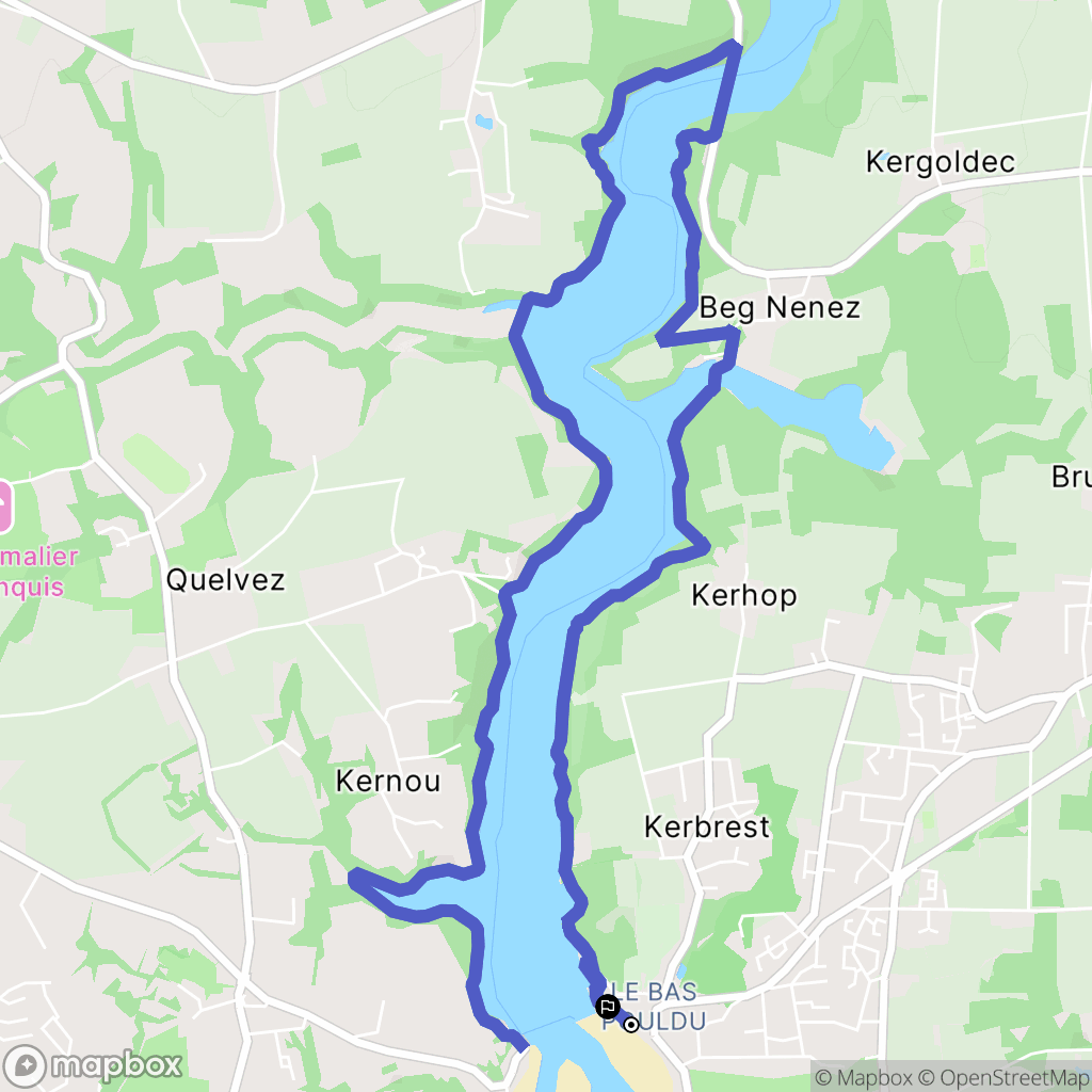 Guidel : carte du parcours de randonnée - France