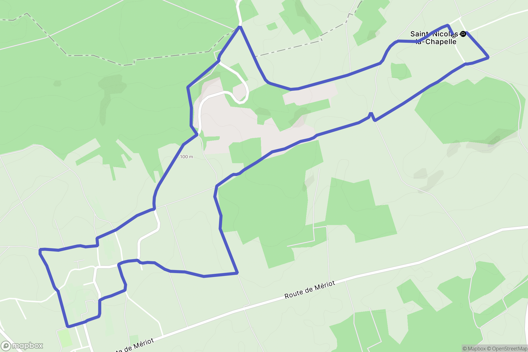 Saint-Nicolas-la-Chapelle : carte du parcours de randonnée - France