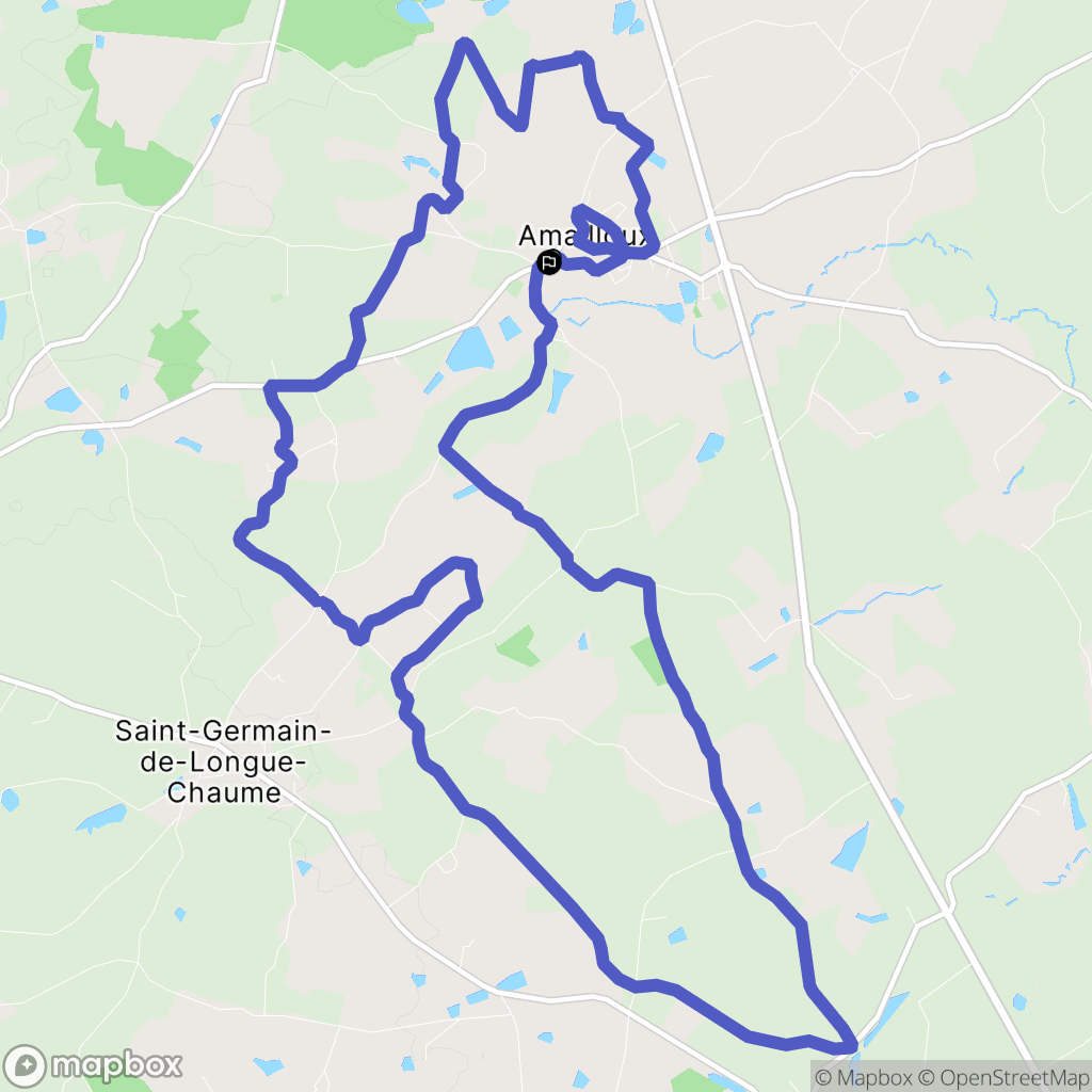 Amailloux : carte du parcours de randonnée - France