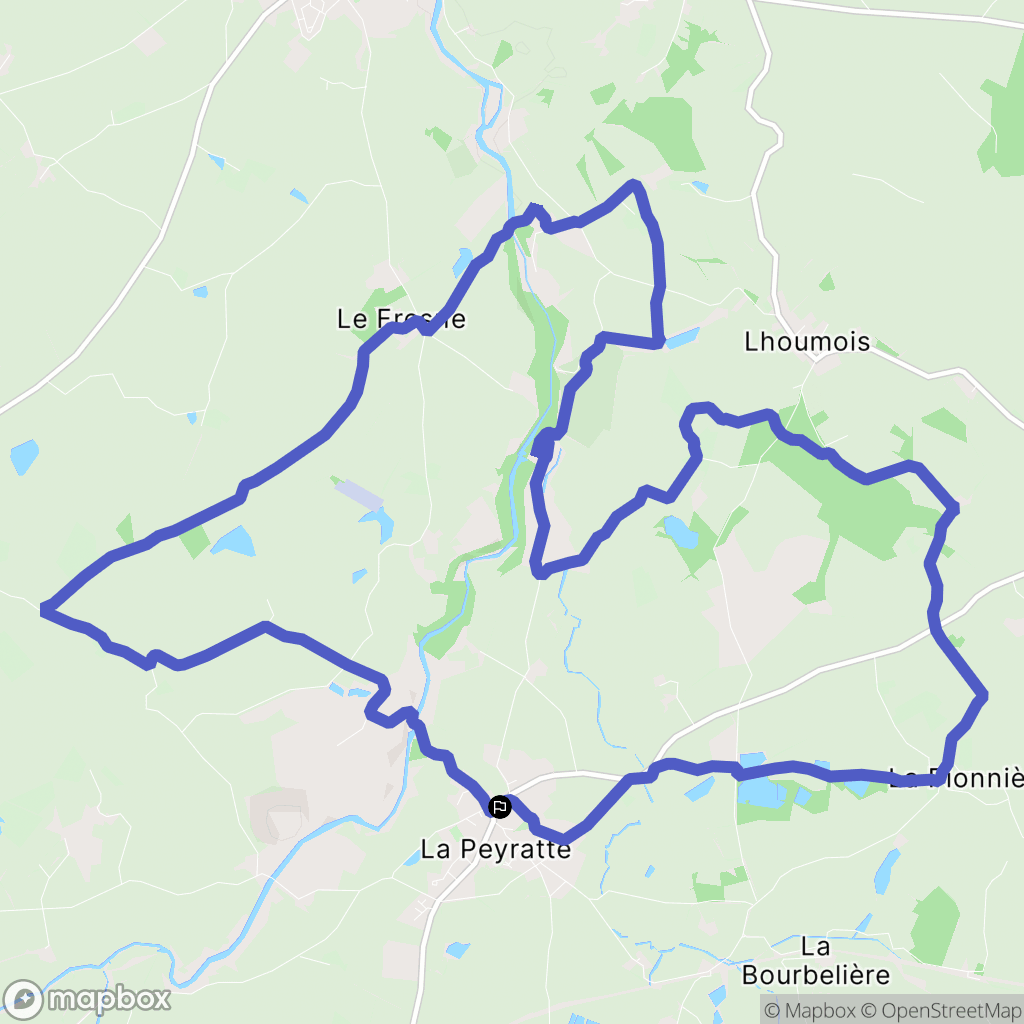 La Peyratte : carte du parcours de randonnée - France