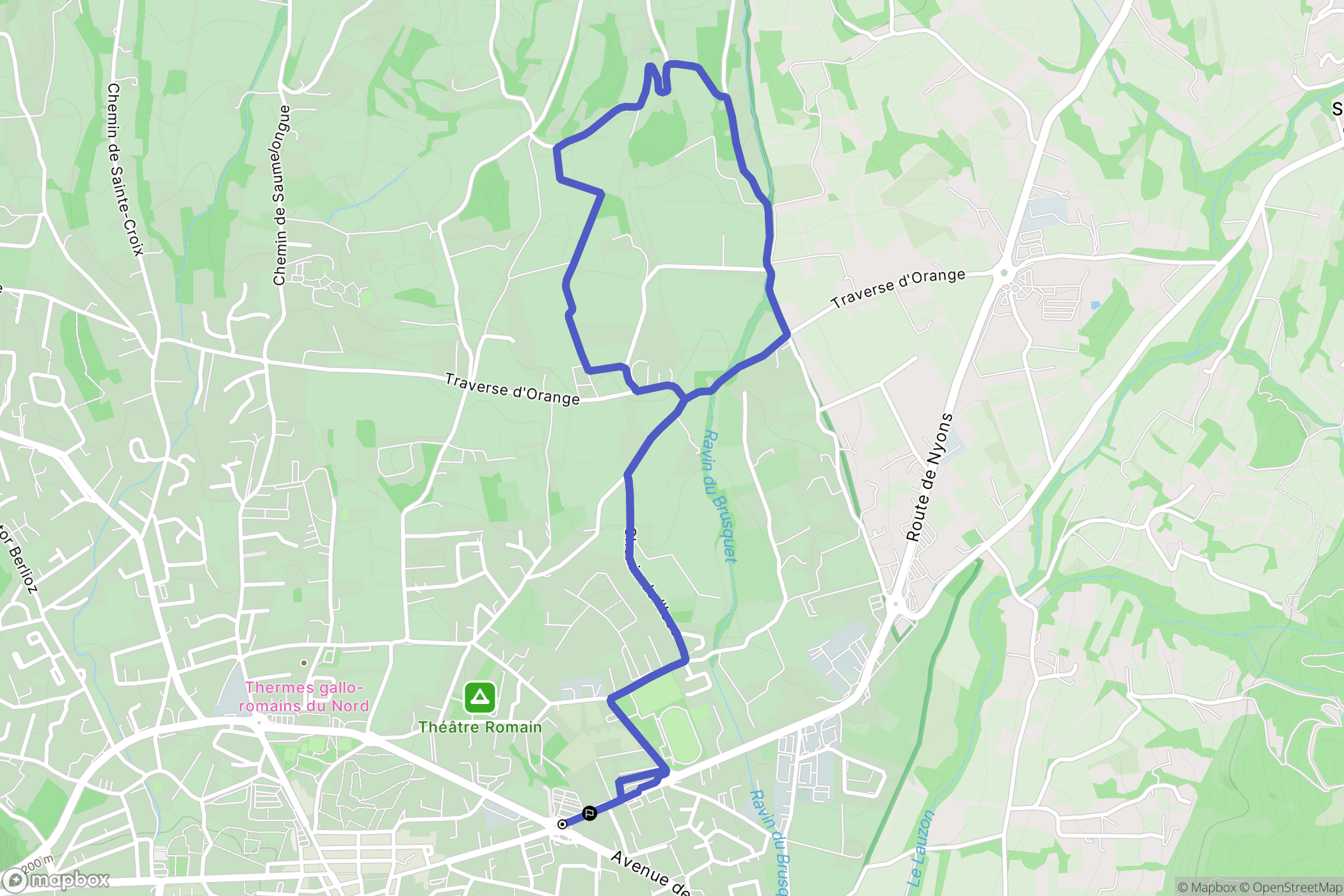 Vaison-la-Romaine : carte du parcours de randonnée - France
