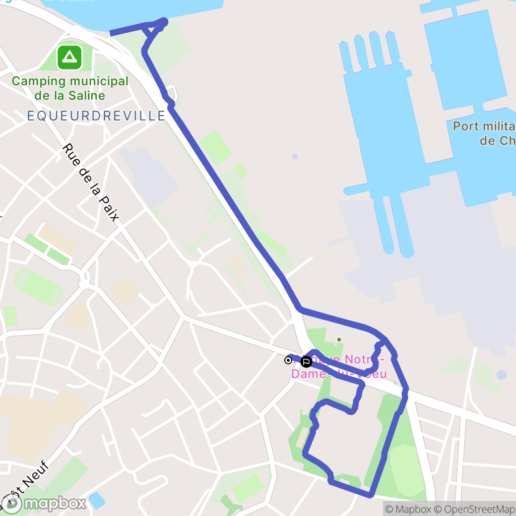 Cherbourg-en-Cotentin : carte du parcours de randonnée - France