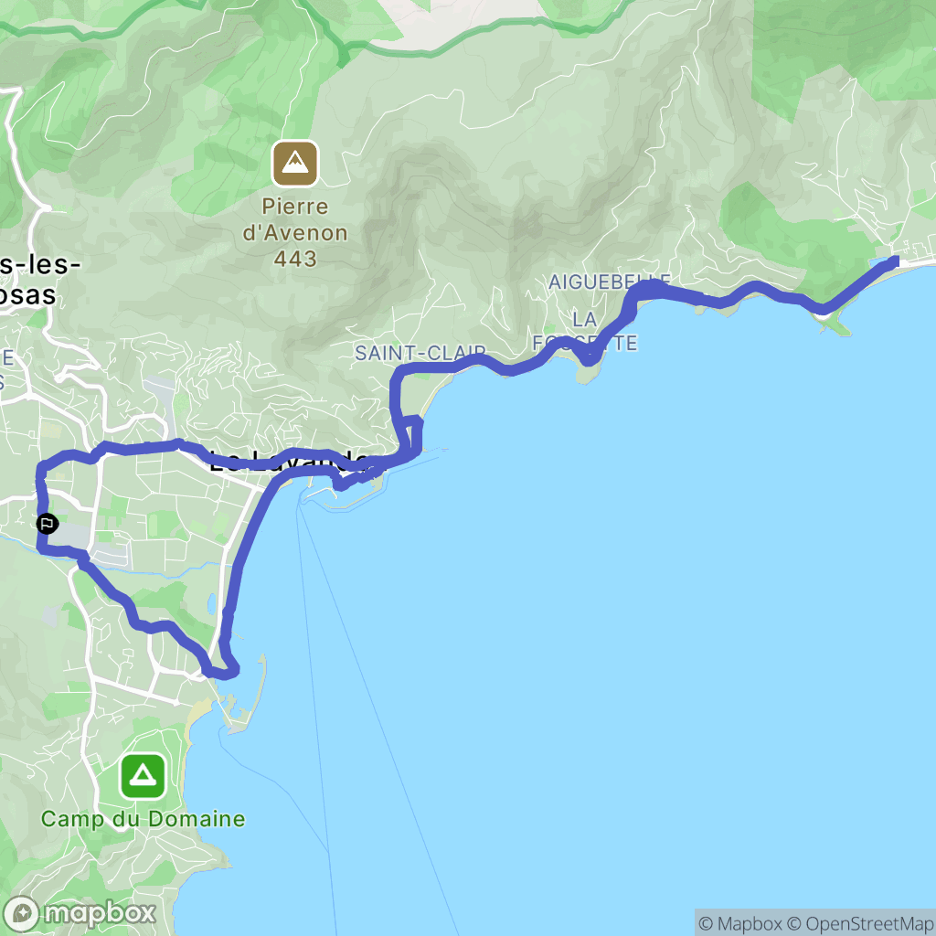 Bormes-les-Mimosas : carte du parcours de randonnée - France