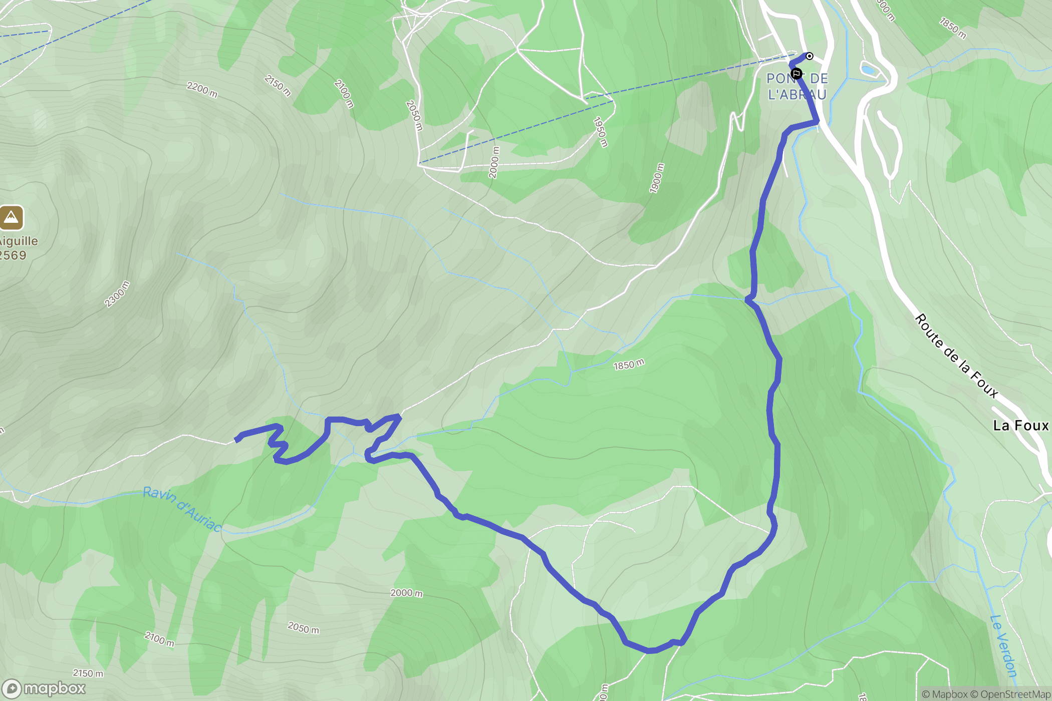 Allos : carte du parcours de randonnée - France