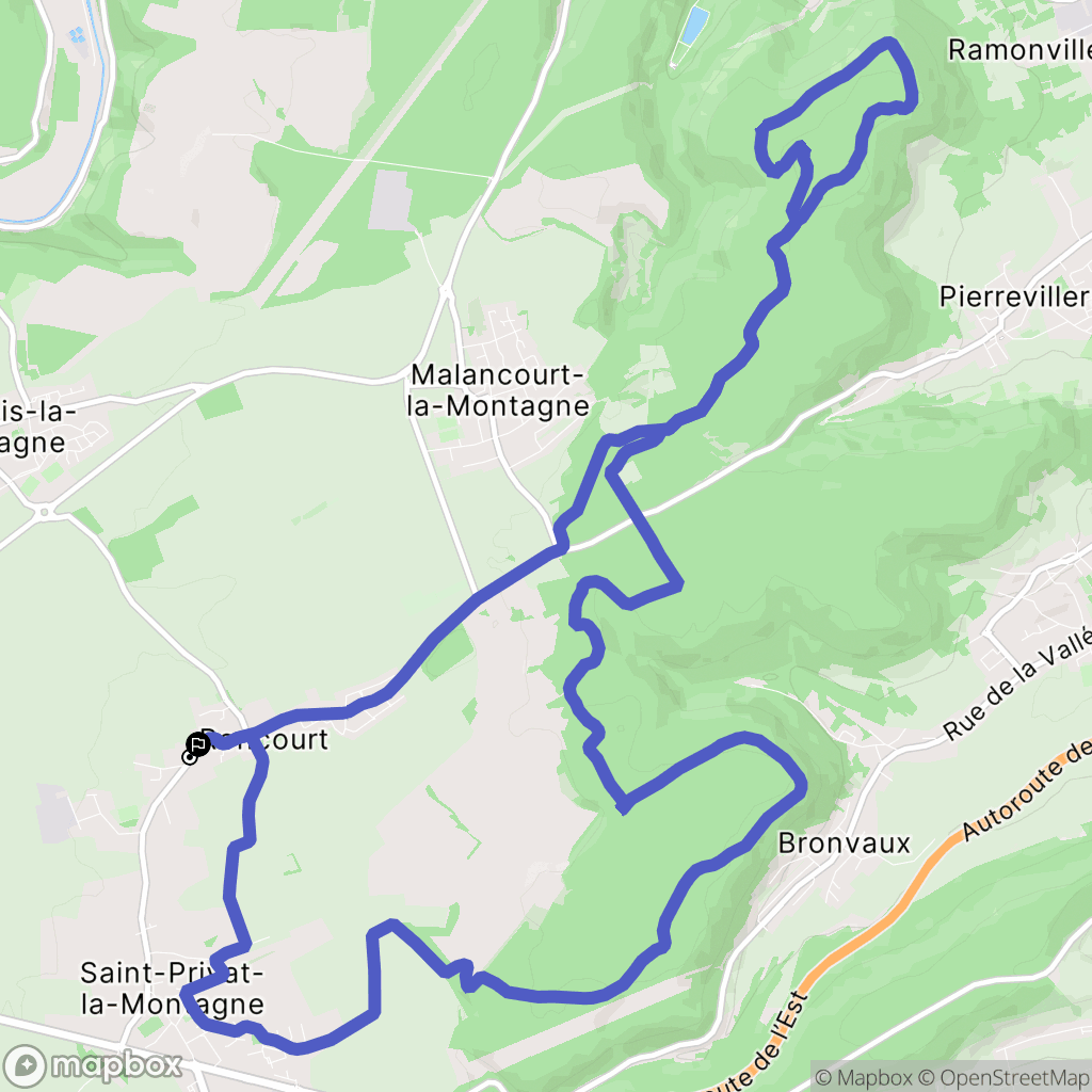 Roncourt : carte du parcours de randonnée - France