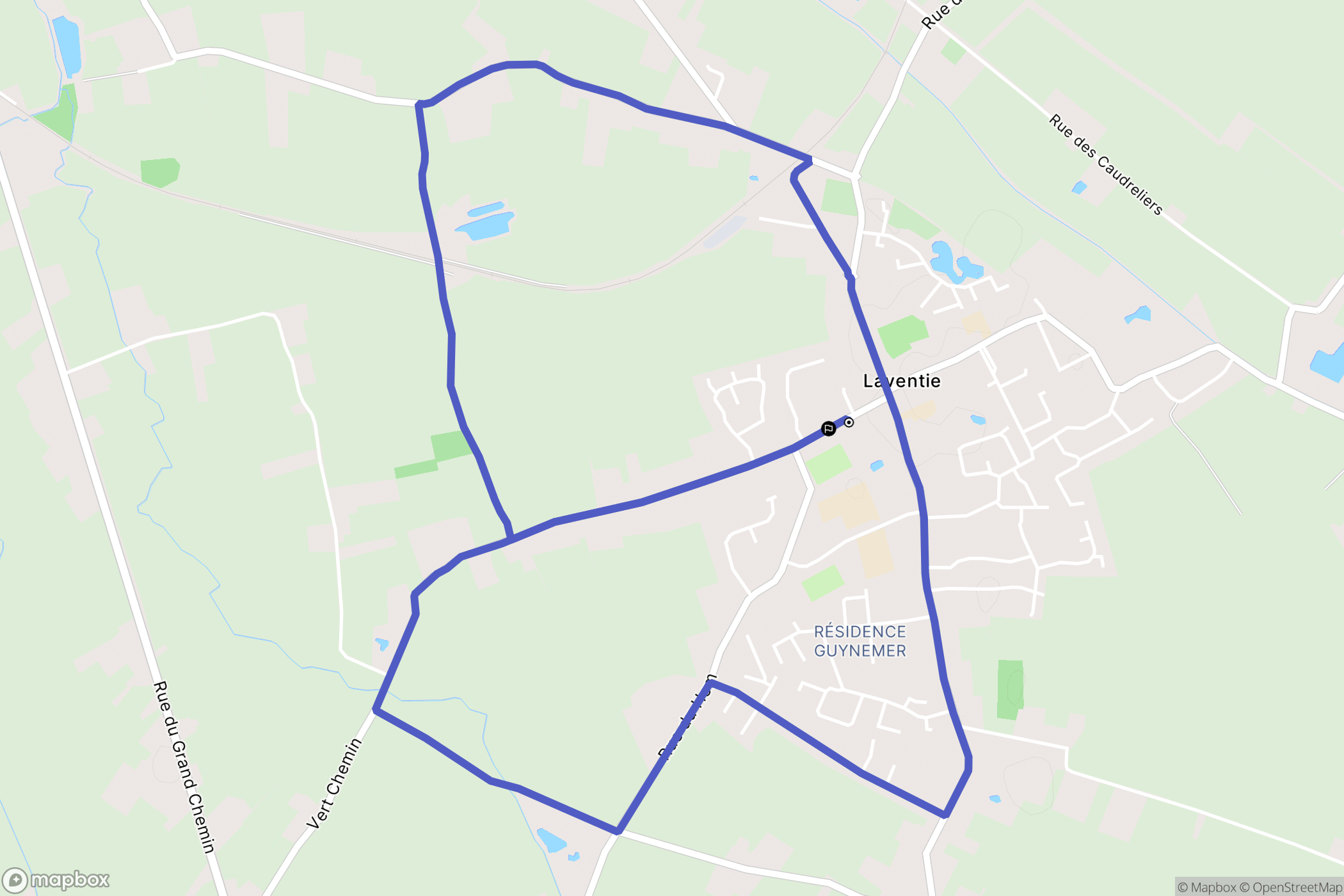 Laventie : carte du parcours de randonnée - France