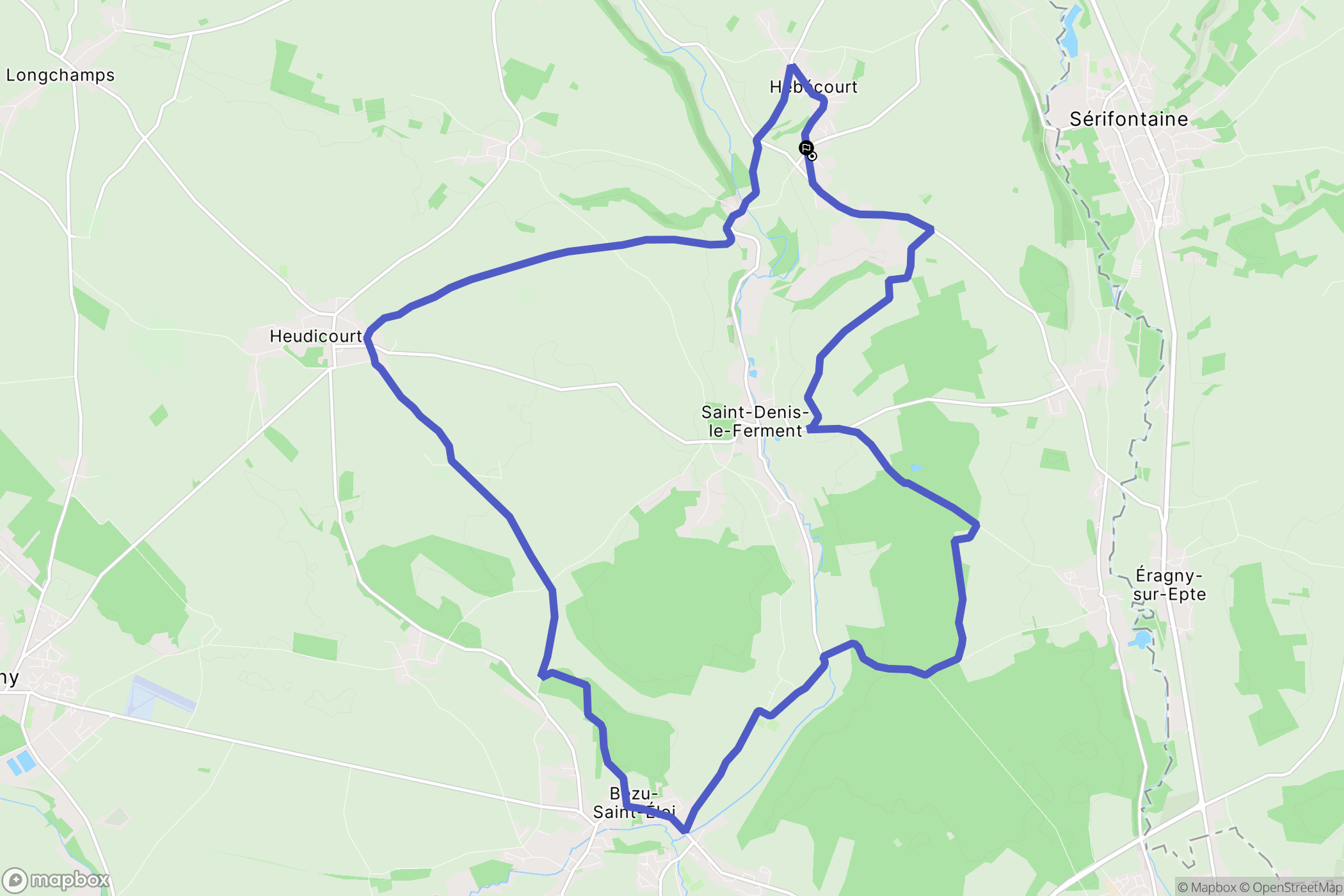 Hébécourt : carte du parcours de randonnée - France
