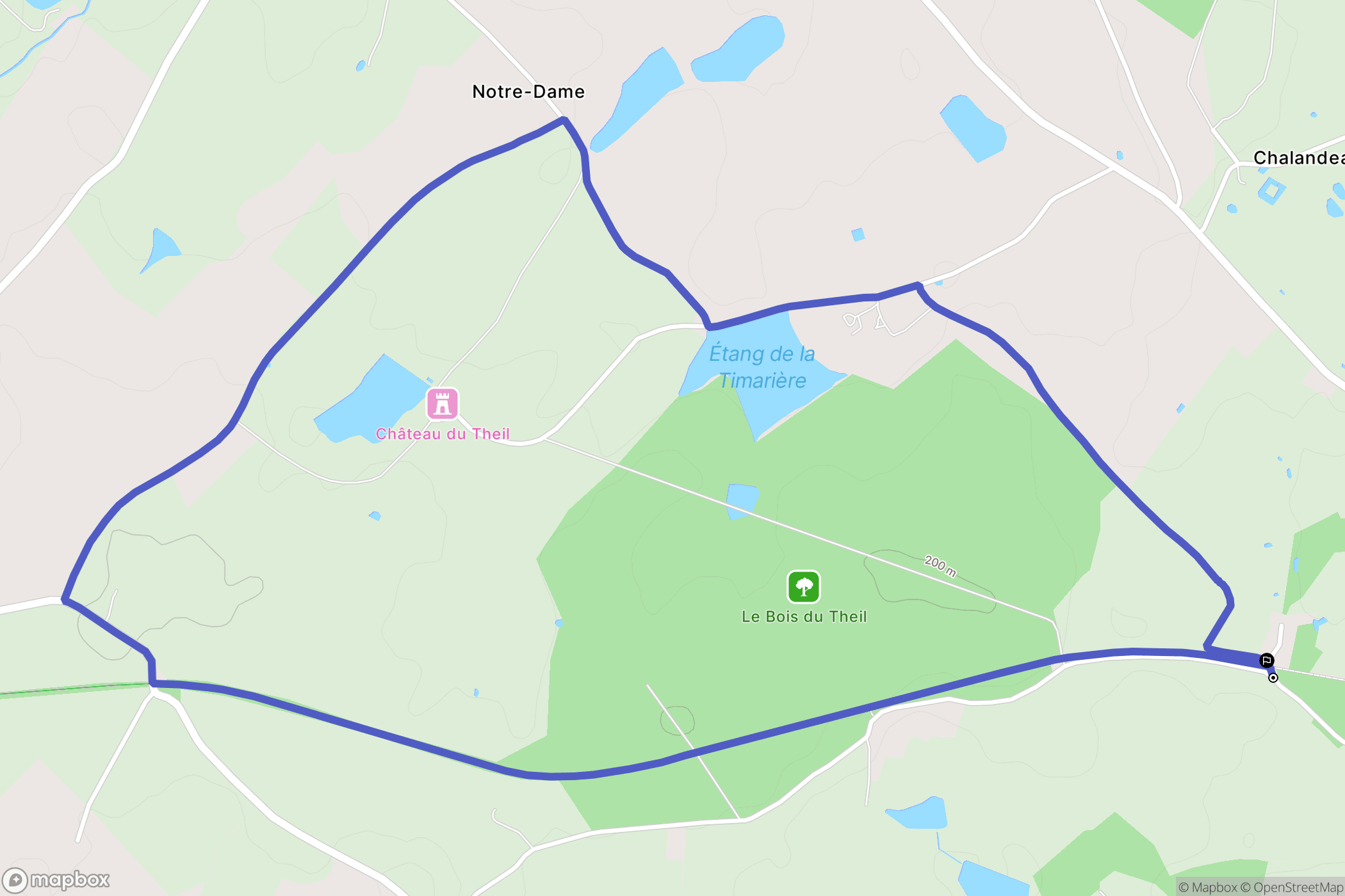 Châtillon-sur-Thouet : carte du parcours de randonnée - France