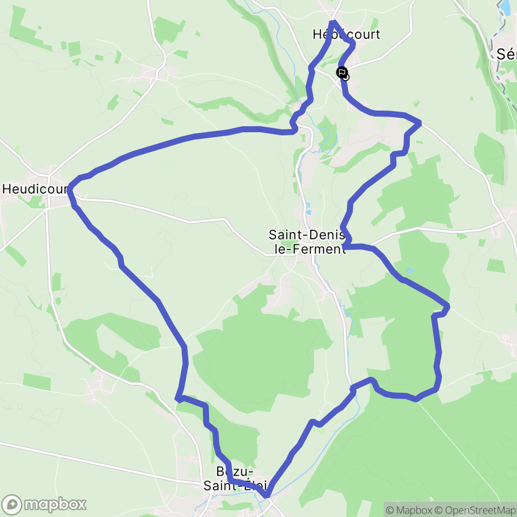 Hébécourt : carte du parcours de randonnée - France