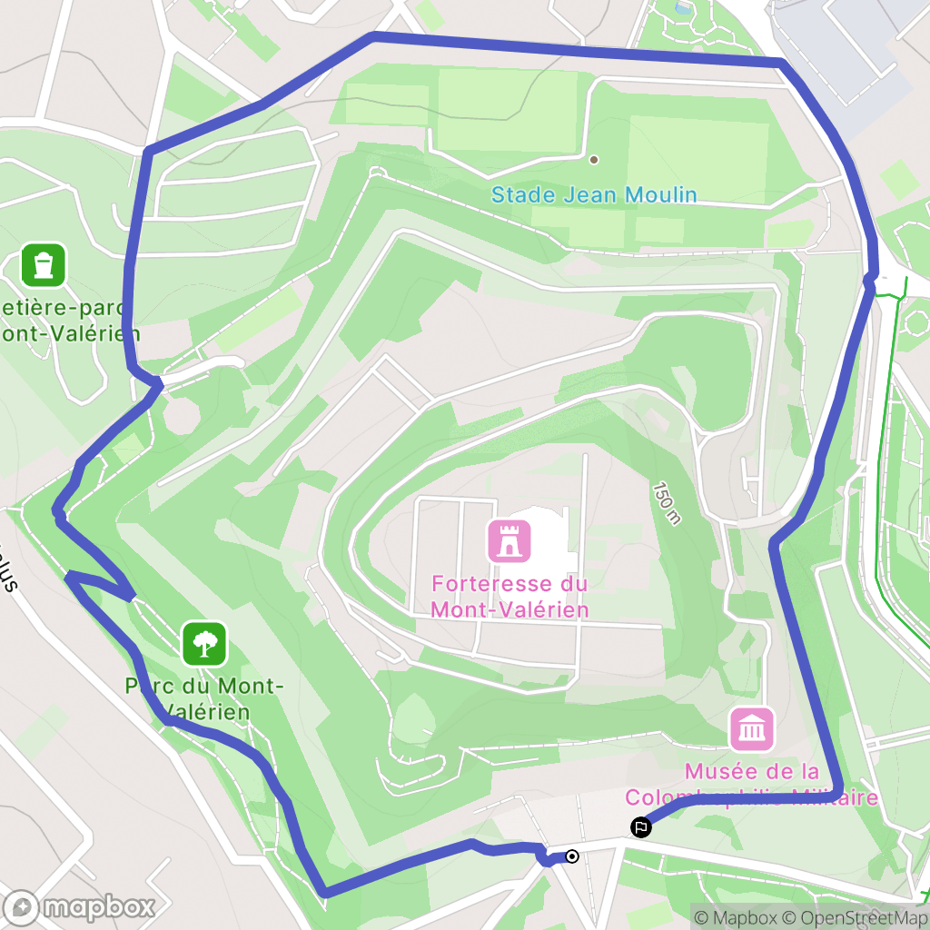 Suresnes : carte du parcours de randonnée - France