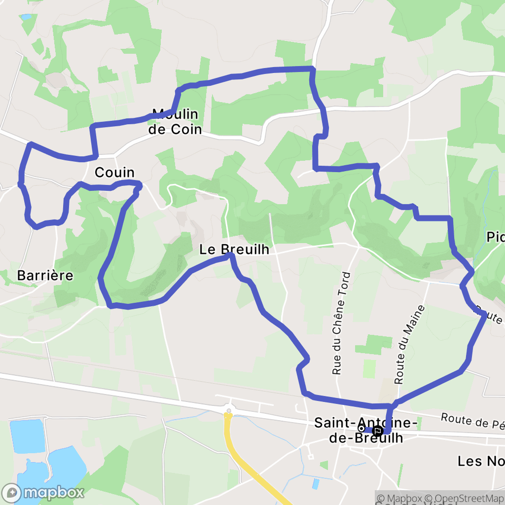 Saint-Antoine-de-Breuilh : carte du parcours de randonnée - France