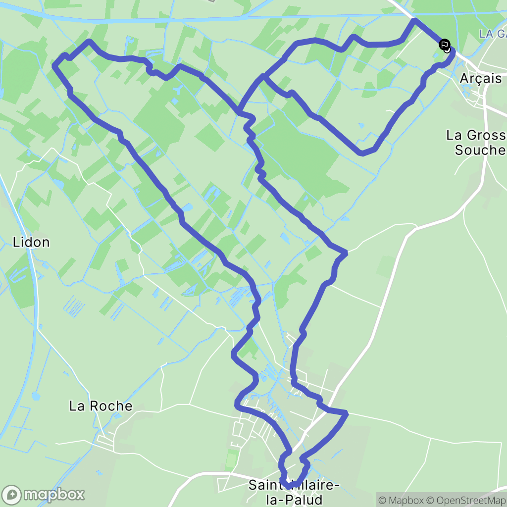 Arçais : carte du parcours de randonnée - France