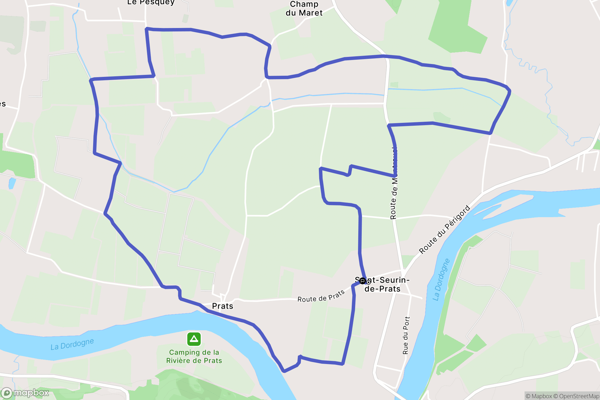 Saint-Seurin-de-Prats : carte du parcours de randonnée - France