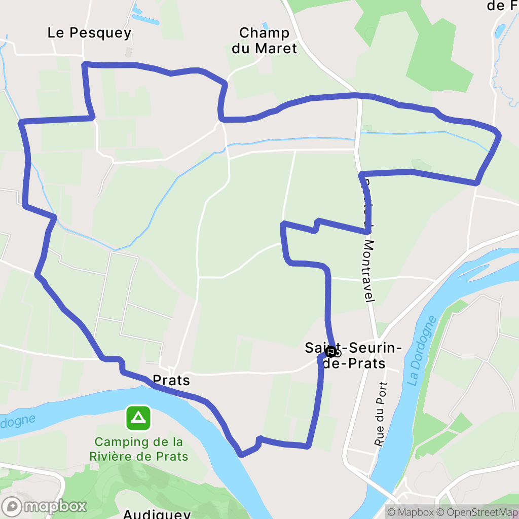 Saint-Seurin-de-Prats : carte du parcours de randonnée - France
