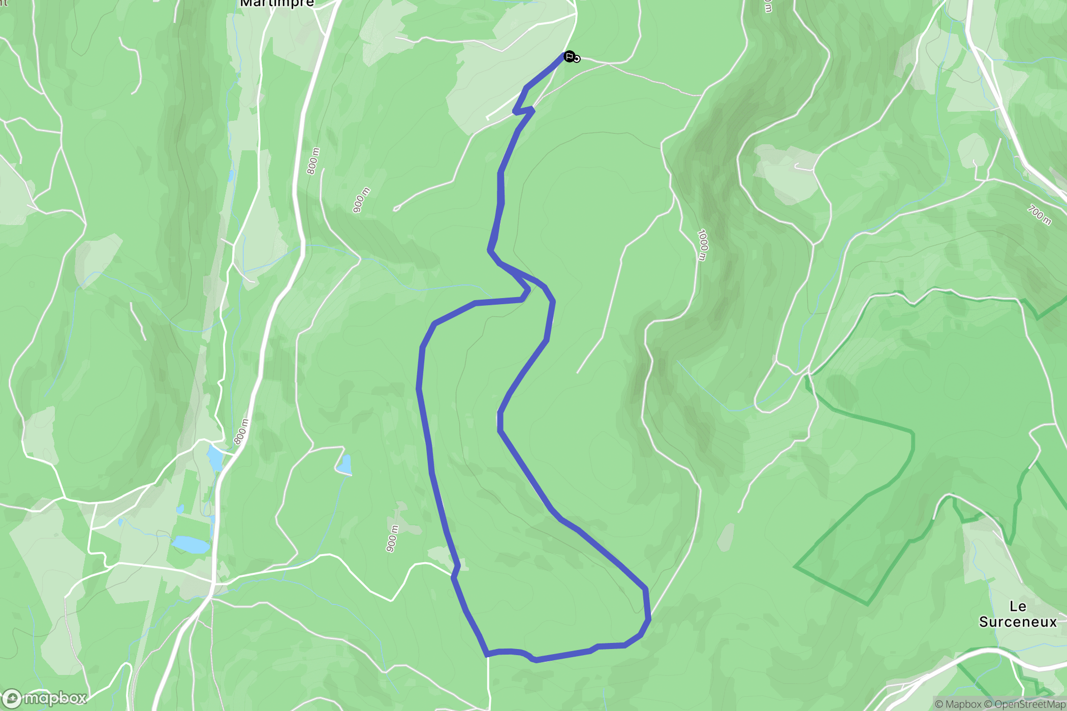 Gerbépal : carte du parcours de randonnée - France