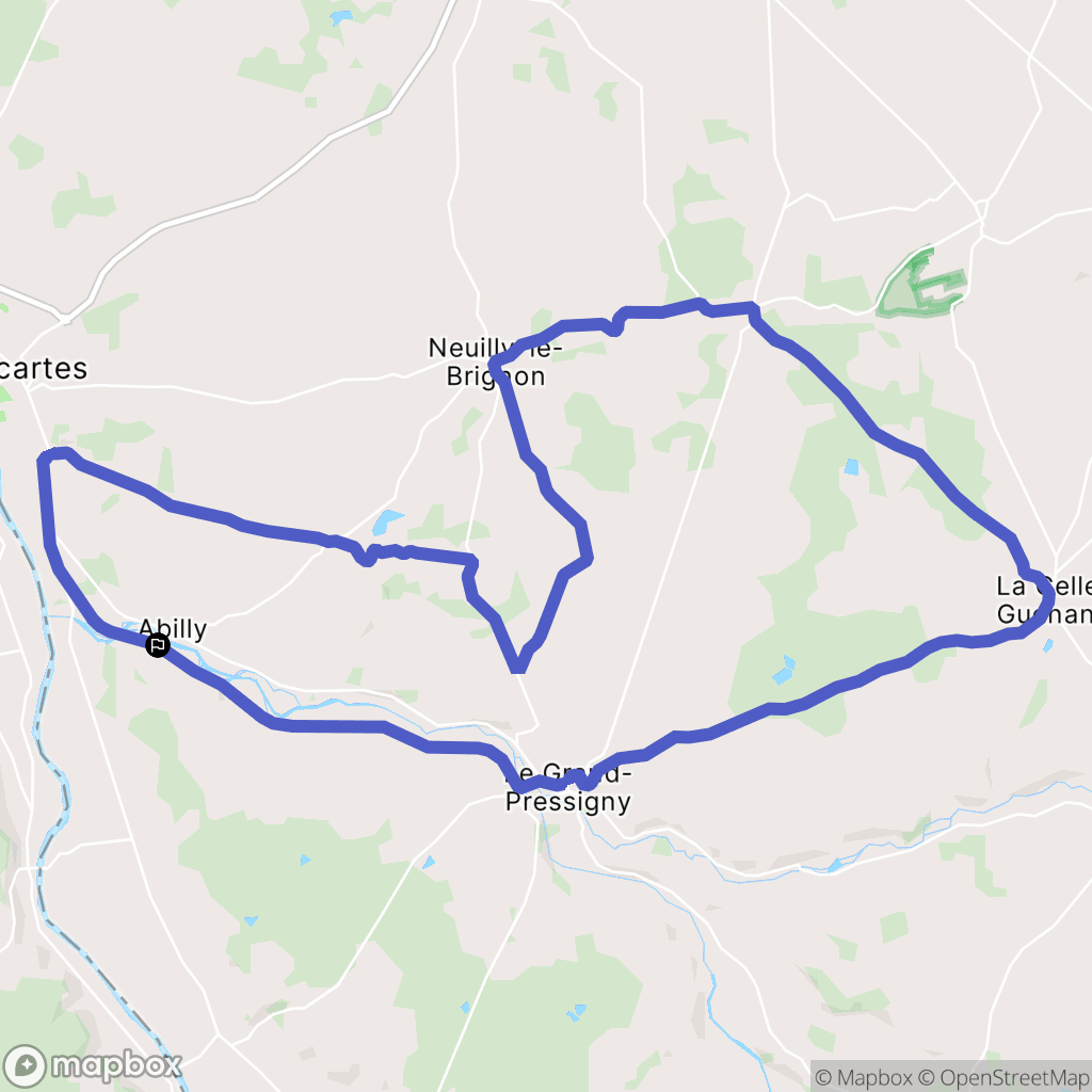 Abilly : carte du parcours de randonnée - France