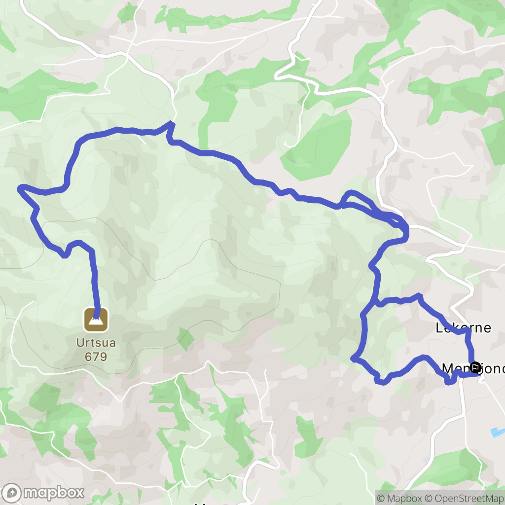 Mendionde : carte du parcours de randonnée - France