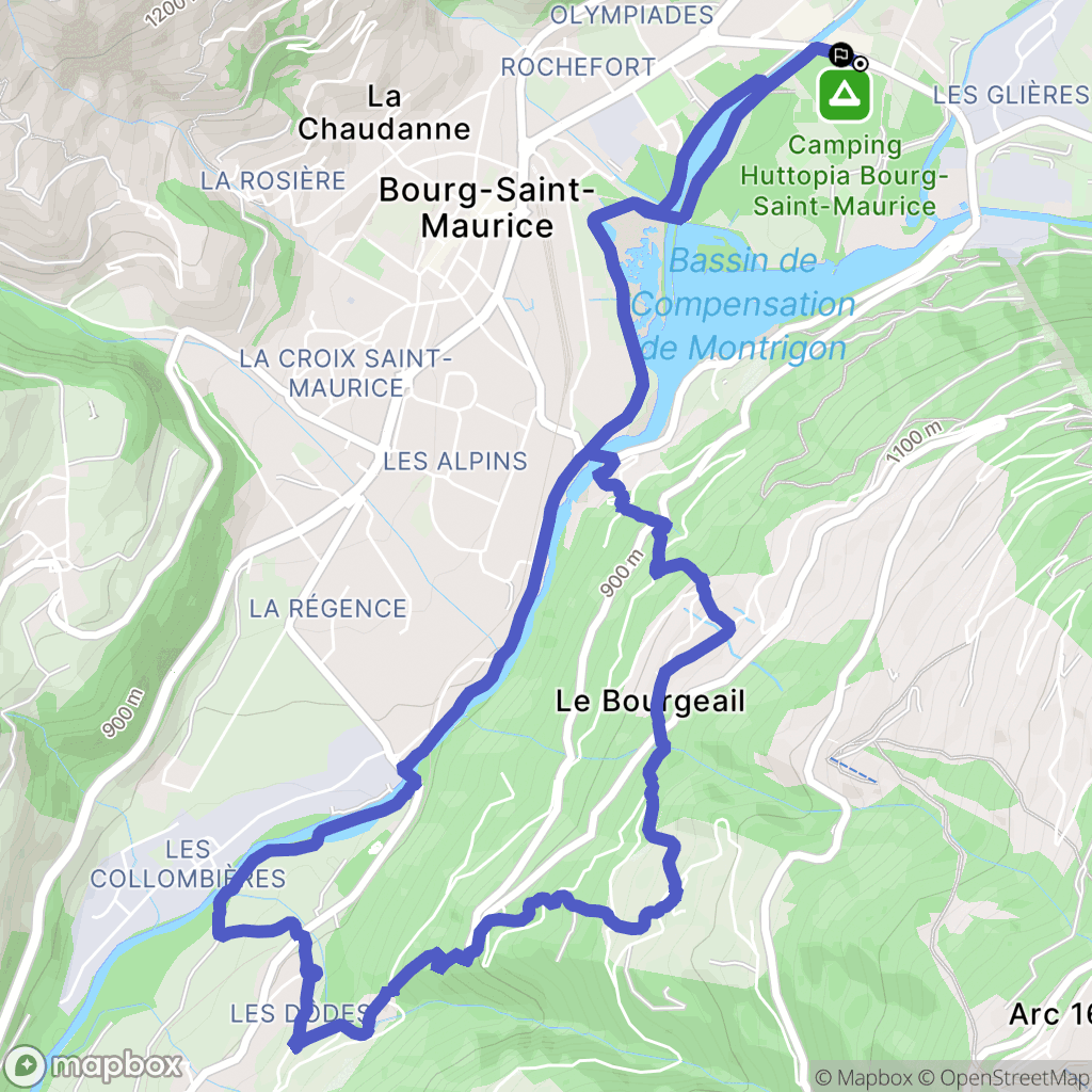 Bourg-Saint-Maurice : carte du parcours de randonnée - France