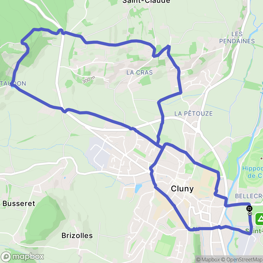 Cluny : carte du parcours de randonnée - France