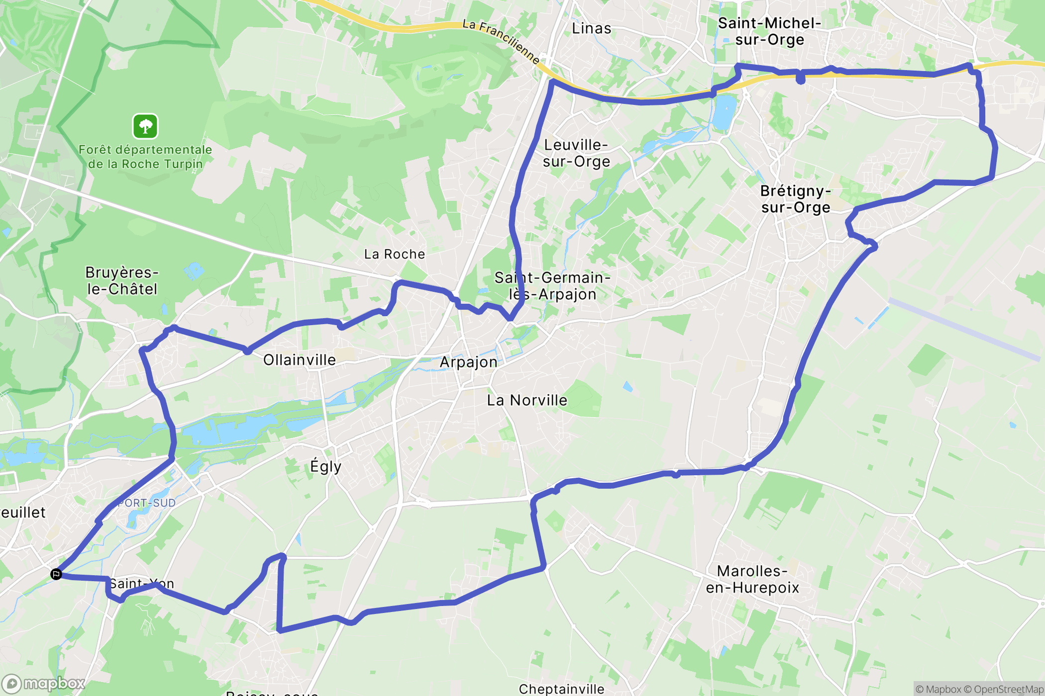 Breuillet : carte du parcours de randonnée - France