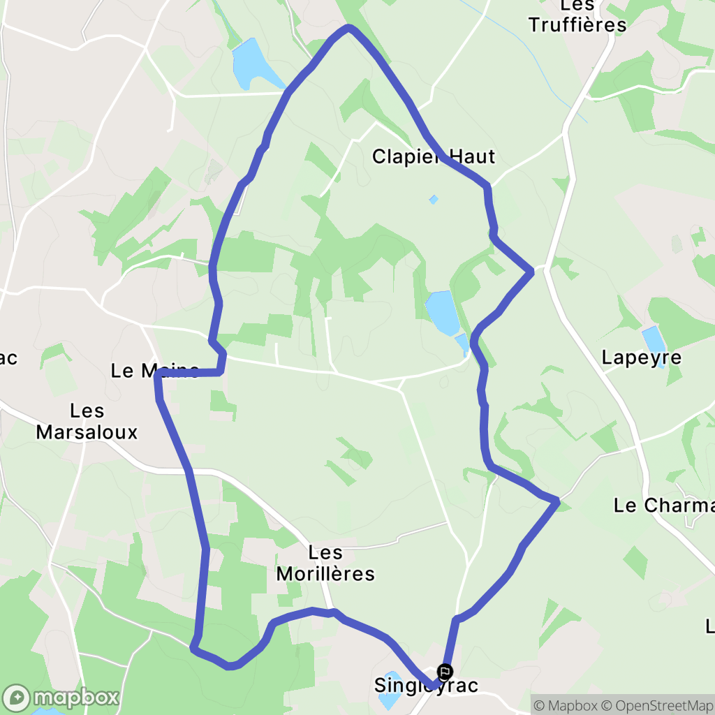Singleyrac : carte du parcours de randonnée - France