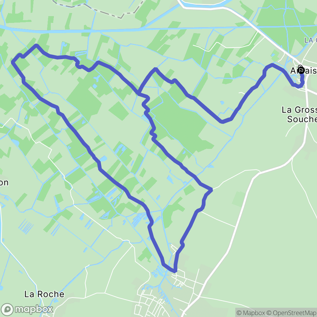 Arçais : carte du parcours de randonnée - France
