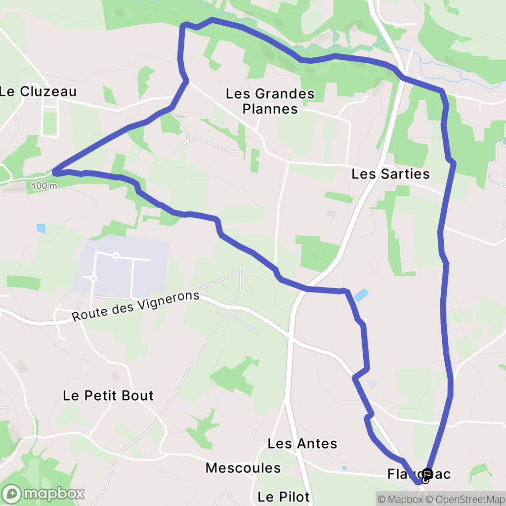 Sigoulès-et-Flaugeac : carte du parcours de randonnée - France