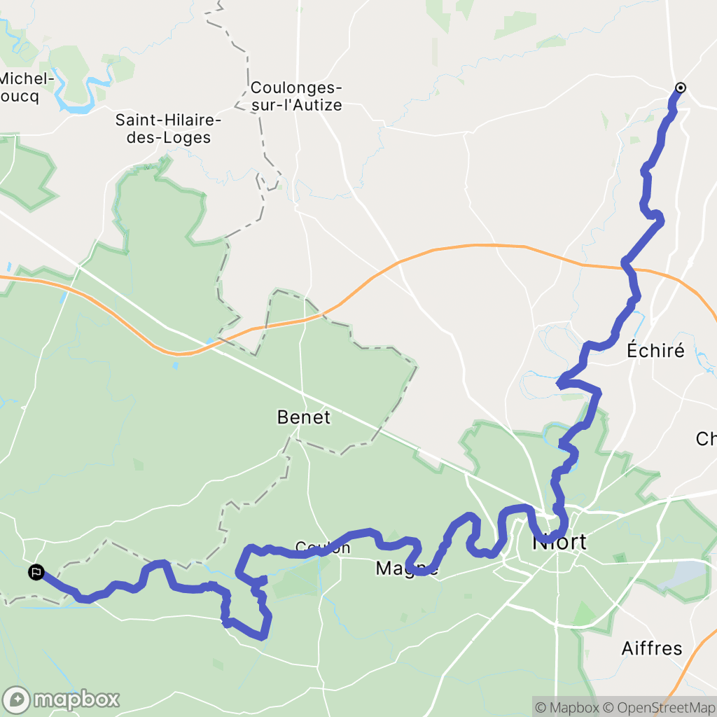 Champdeniers : carte du parcours de randonnée - France