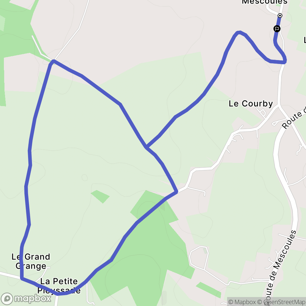 Mescoules : carte du parcours de randonnée - France