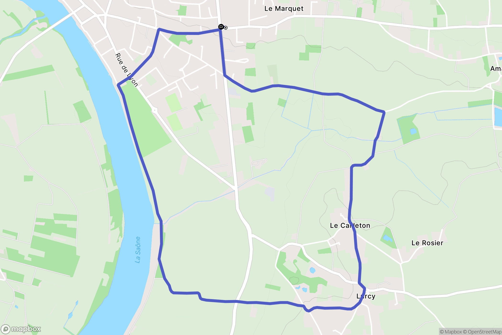 Francheleins : carte du parcours de randonnée - France