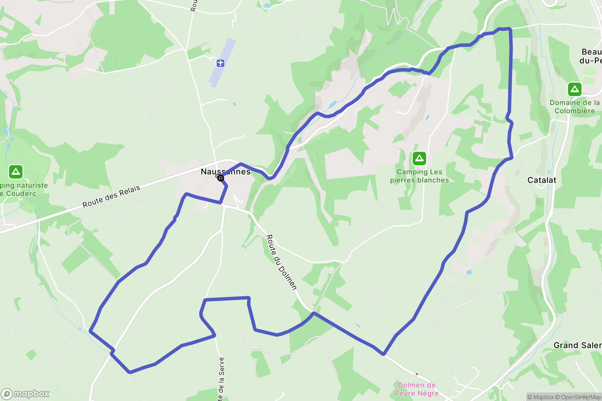 Naussannes : carte du parcours de randonnée - France