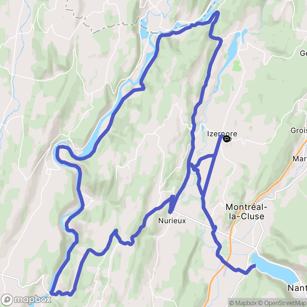 Izernore : carte du parcours de randonnée - France