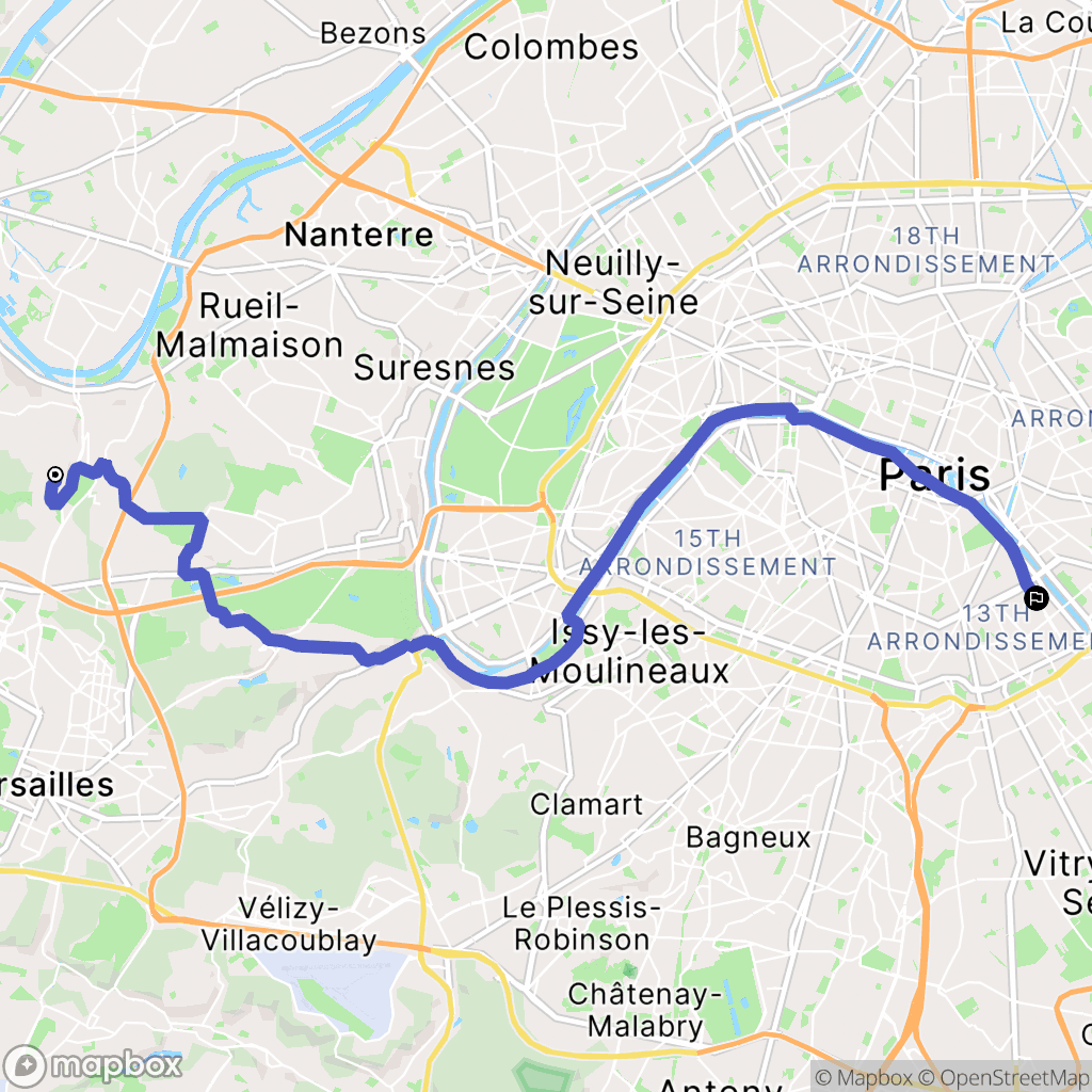 La Celle-Saint-Cloud : carte du parcours de randonnée - France