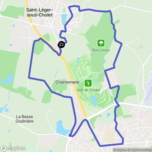 Saint-Léger-sous-Cholet : carte du parcours de randonnée - France