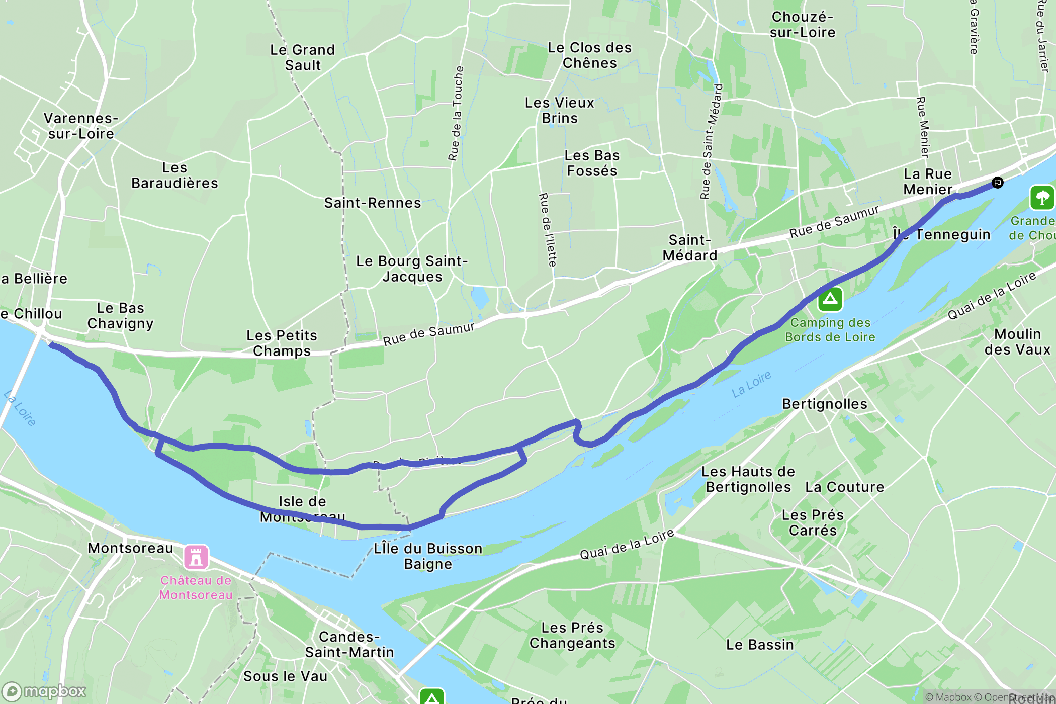 Chouzé-sur-Loire : carte du parcours de randonnée - France