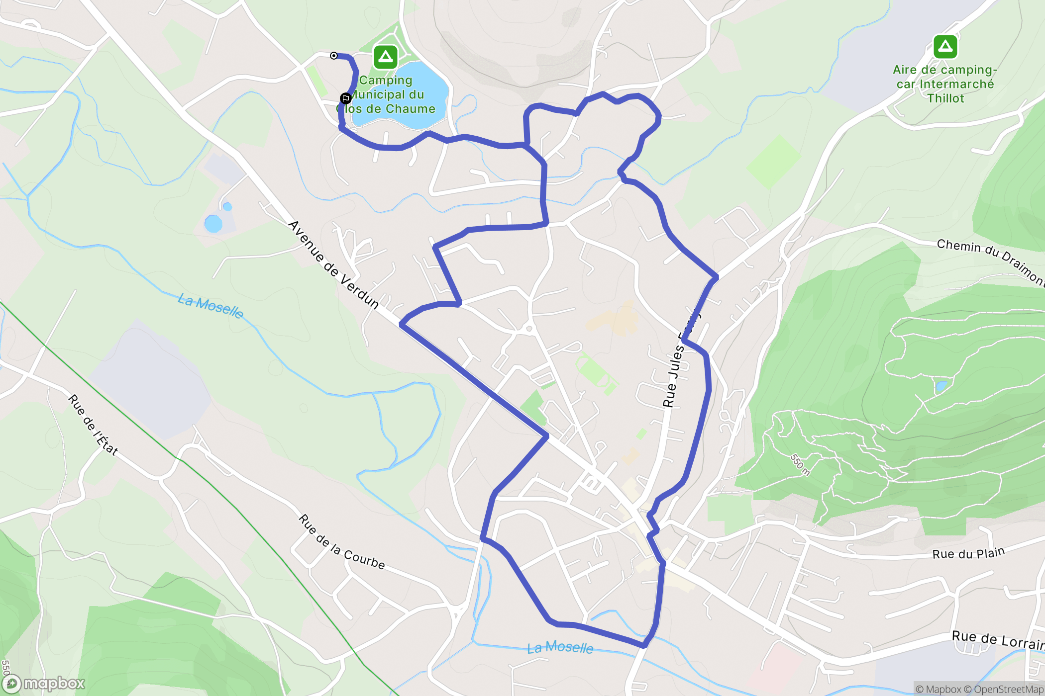 Le Thillot : carte du parcours de randonnée - France