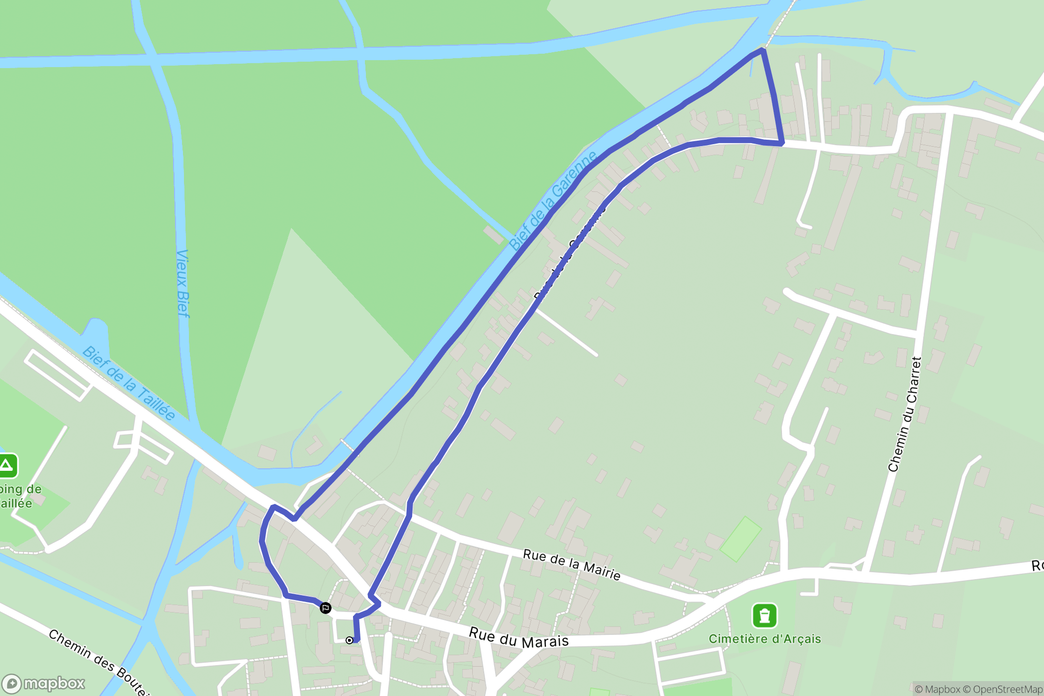 Arçais : carte du parcours de randonnée - France