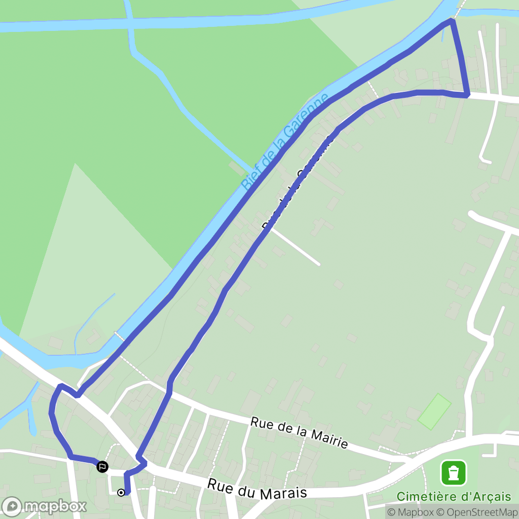 Arçais : carte du parcours de randonnée - France