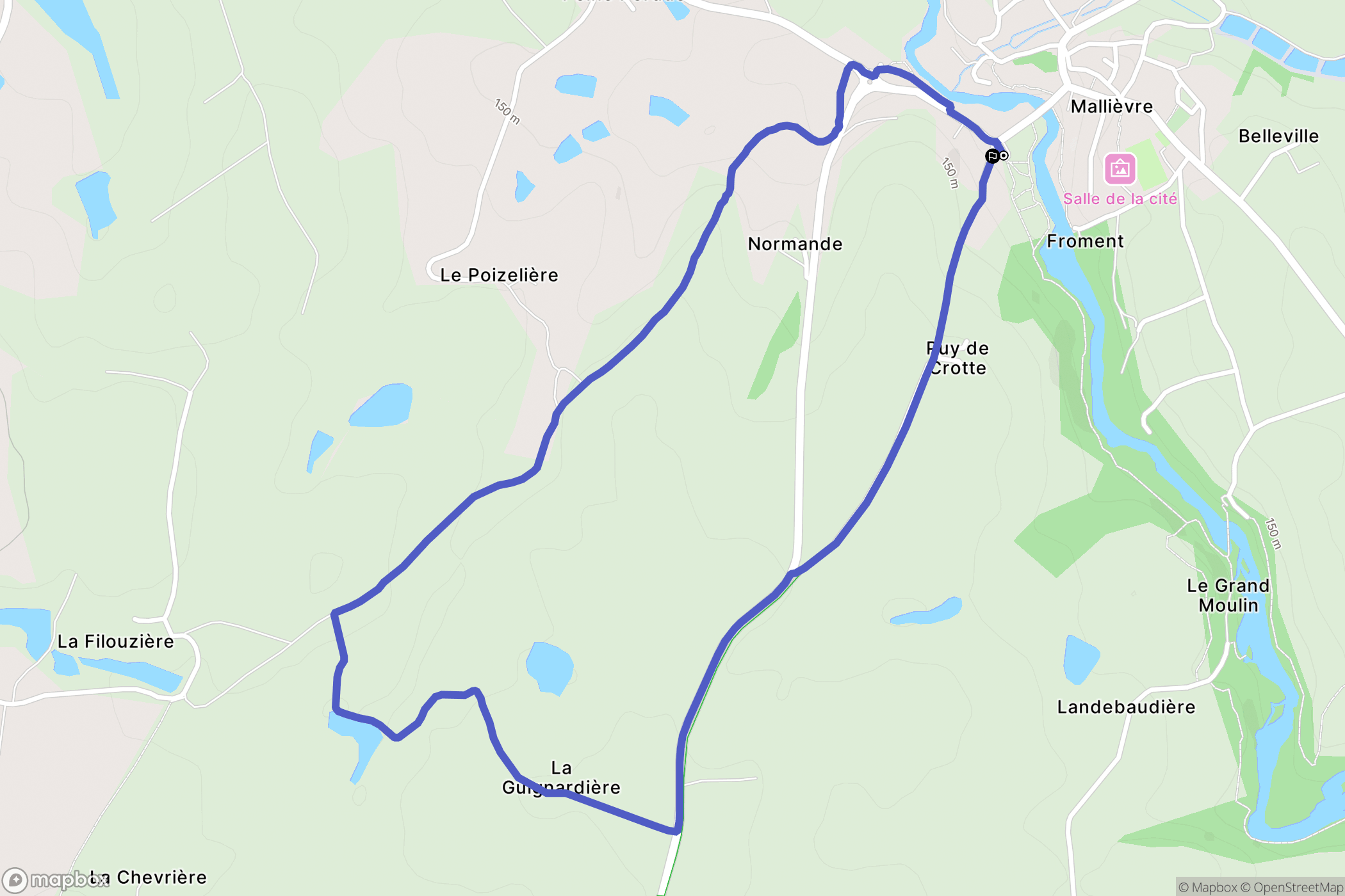 Les Epesses : carte du parcours de randonnée - France