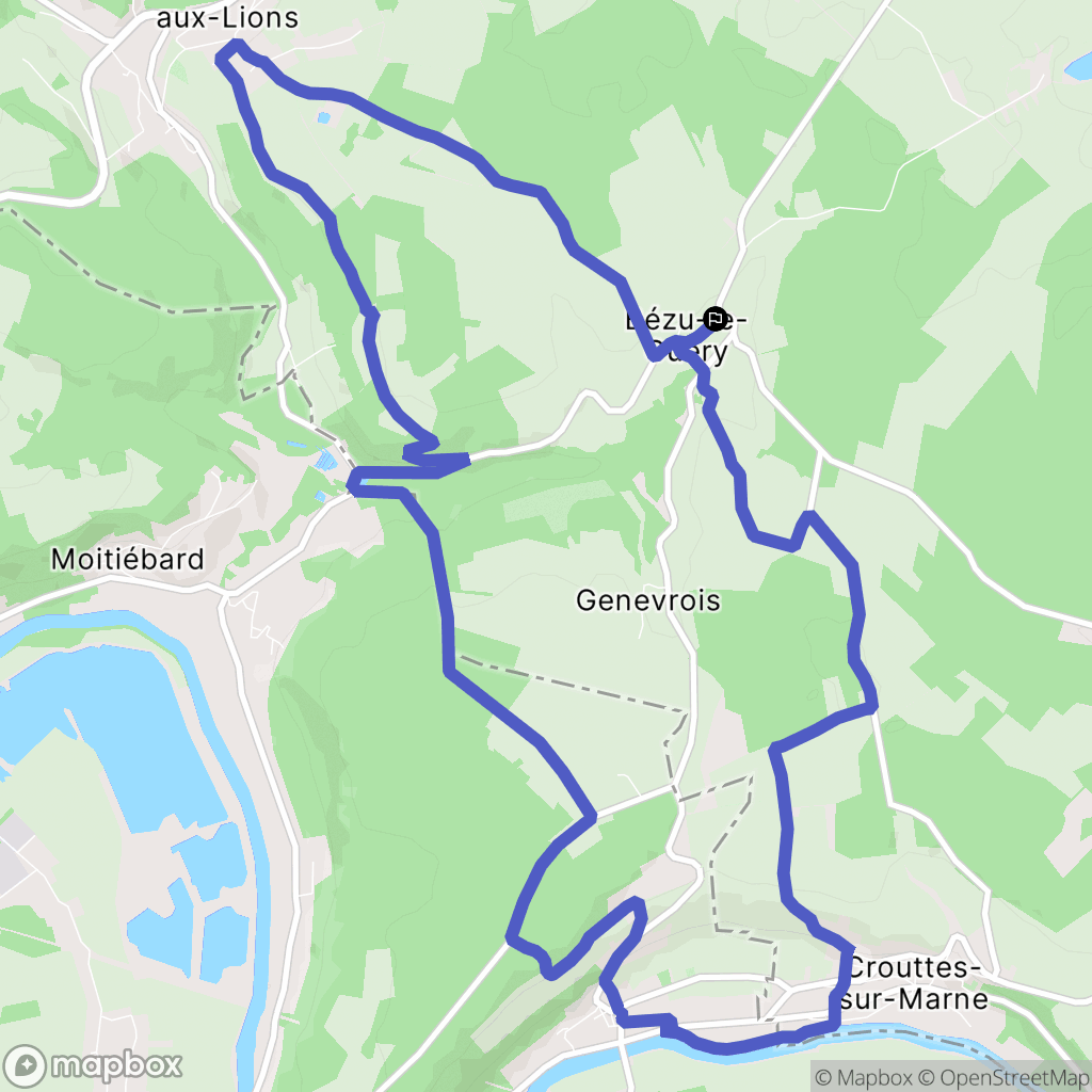 Bézu-le-Guéry : carte du parcours de randonnée - France