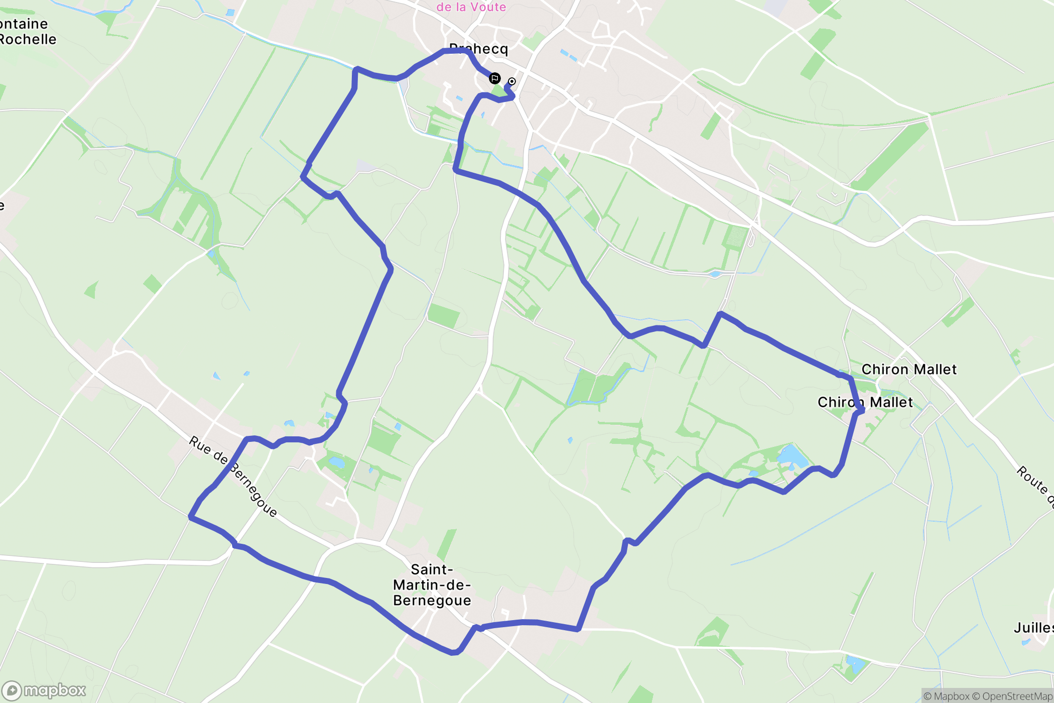Prahecq : carte du parcours de randonnée - France