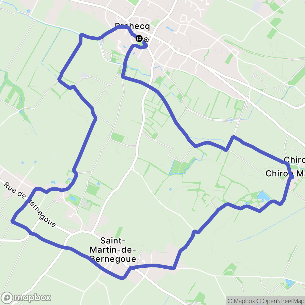 Prahecq : carte du parcours de randonnée - France