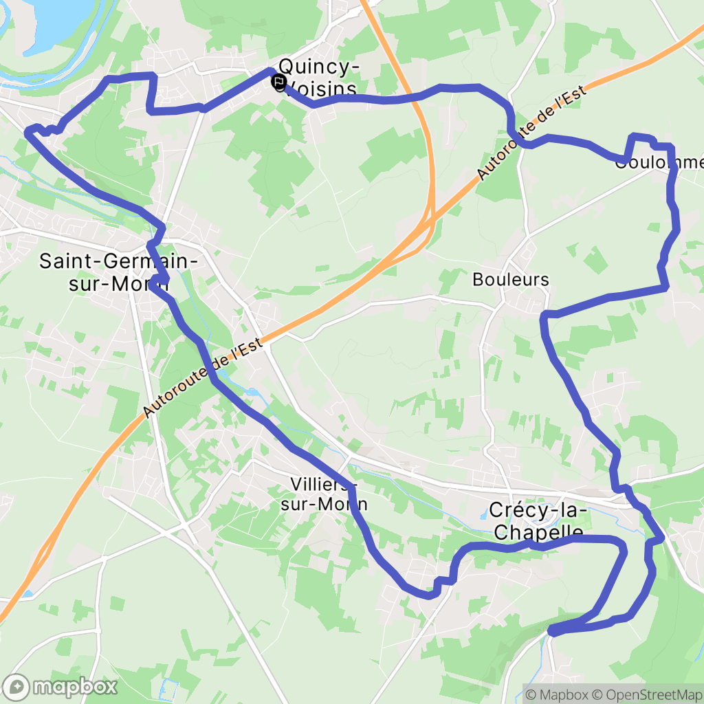 Quincy-Voisins : carte du parcours de randonnée - France