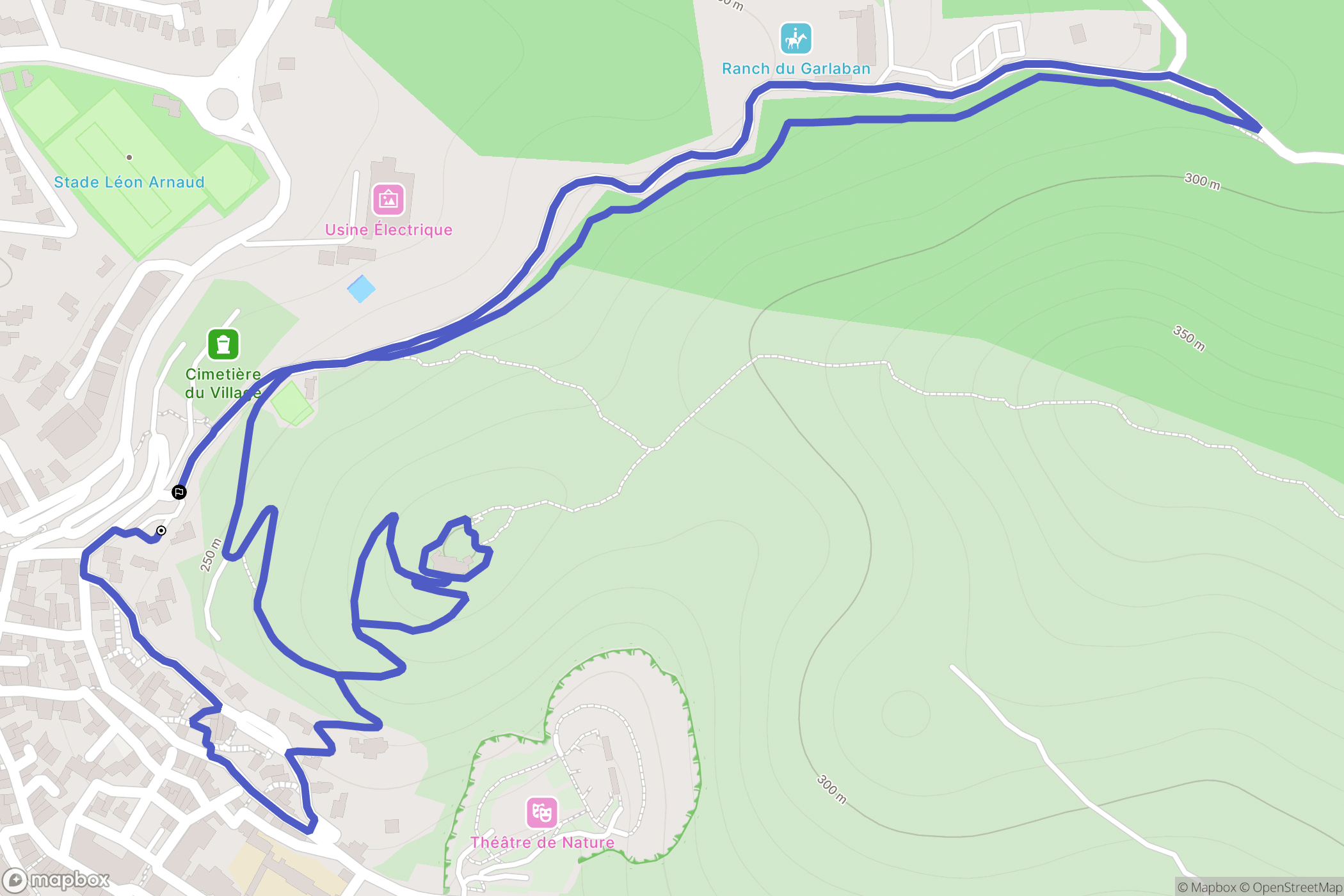 Allauch : carte du parcours de randonnée - France