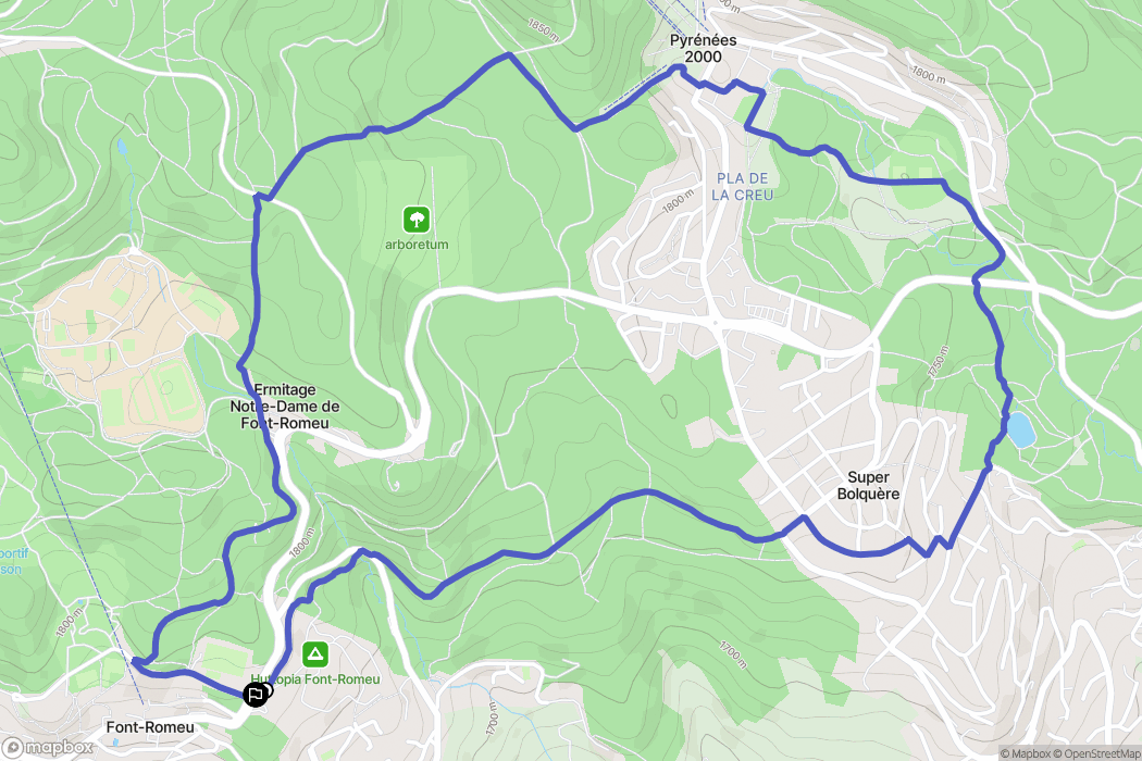 Font-Romeu-Odeillo-Via : carte du parcours de randonnée - France