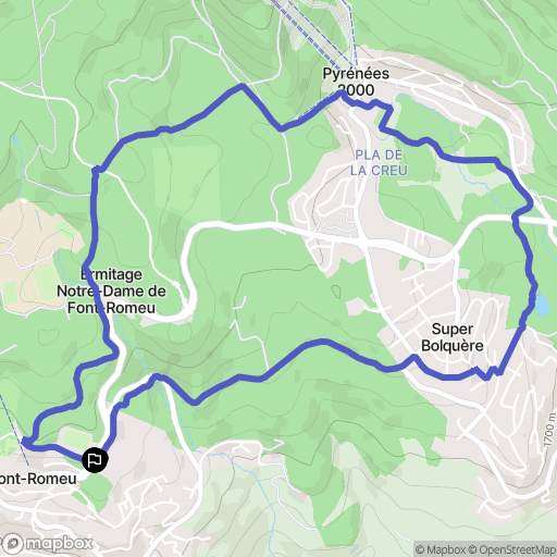 Font-Romeu-Odeillo-Via : carte du parcours de randonnée - France