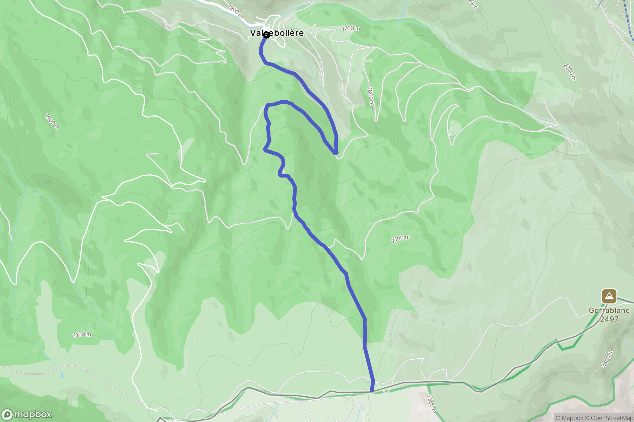 Valcebollère : carte du parcours de randonnée - France