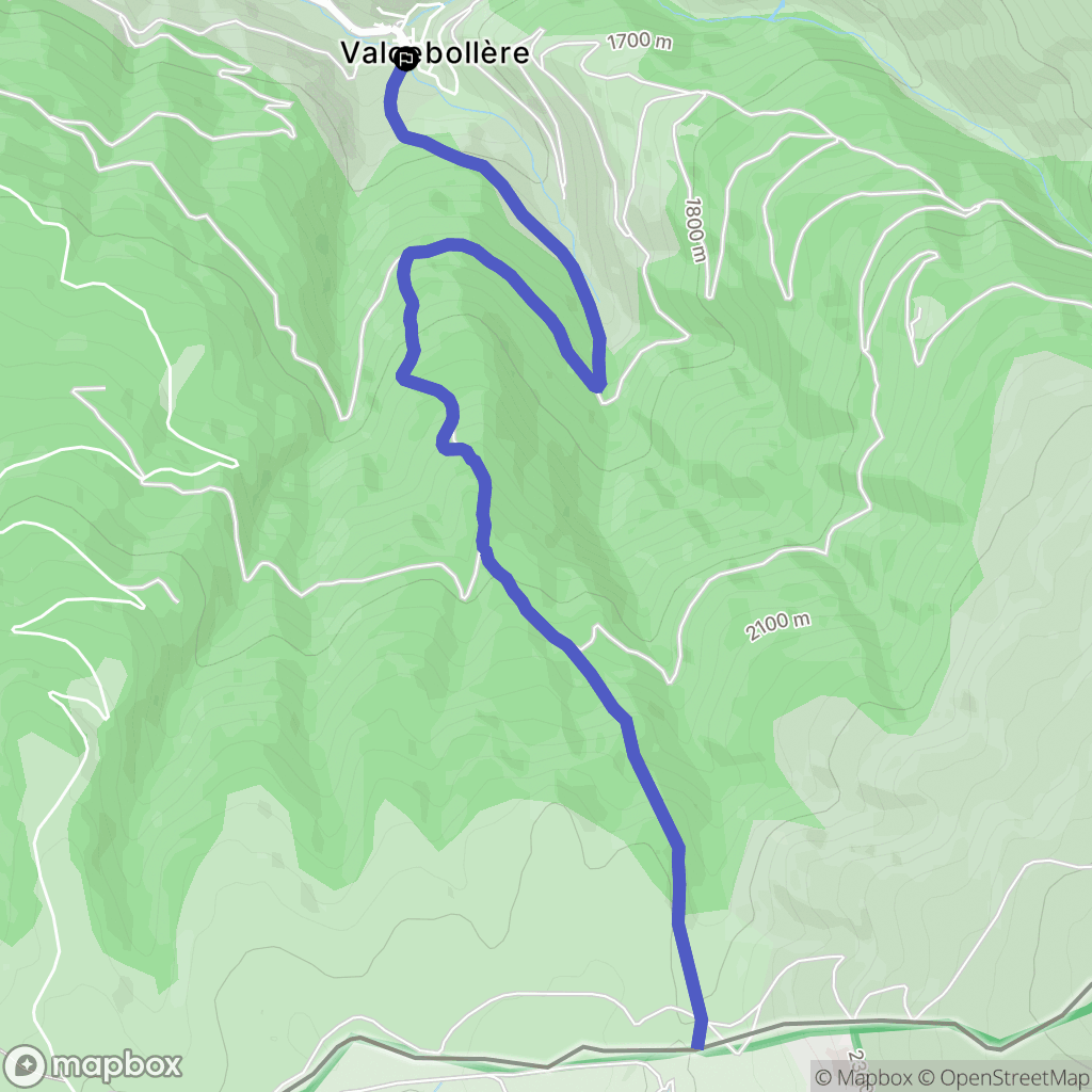 Valcebollère : carte du parcours de randonnée - France