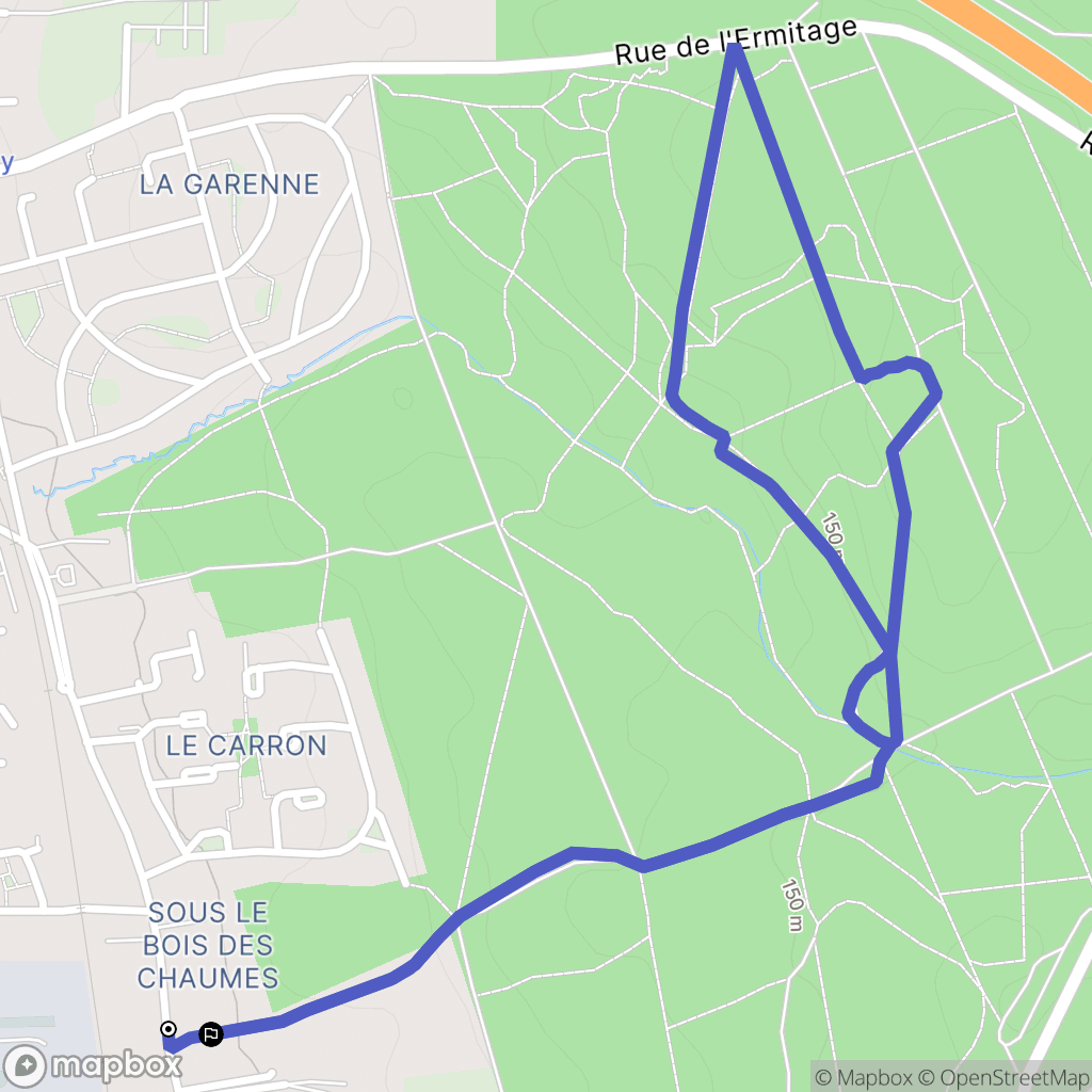 Monéteau : carte du parcours de randonnée - France