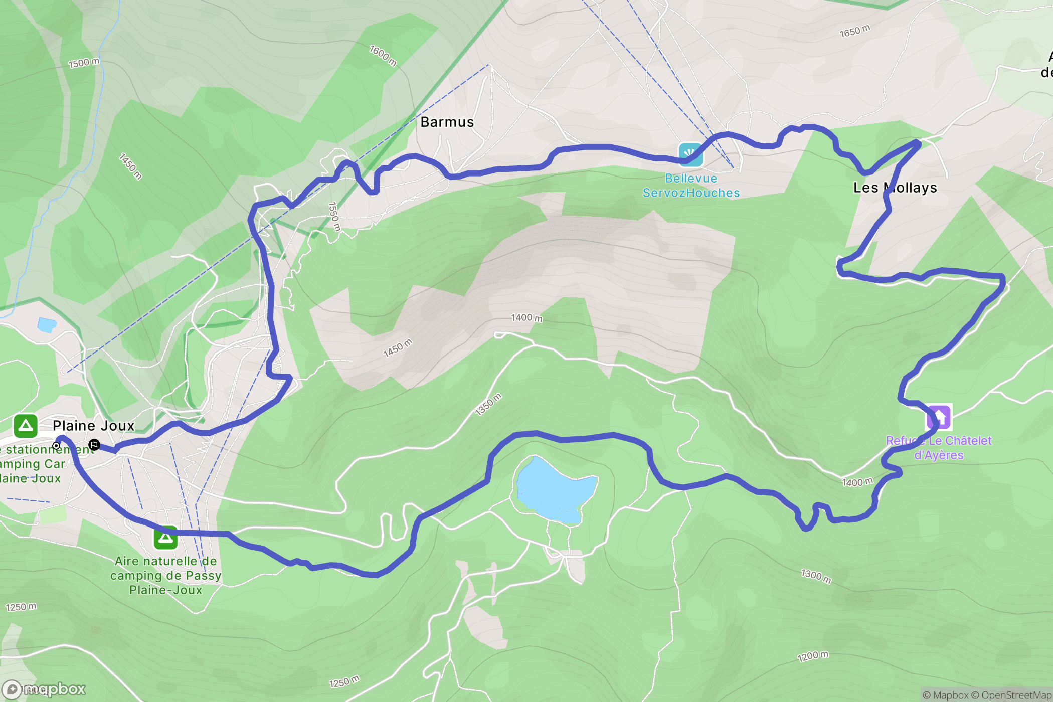 Passy : carte du parcours de randonnée - France